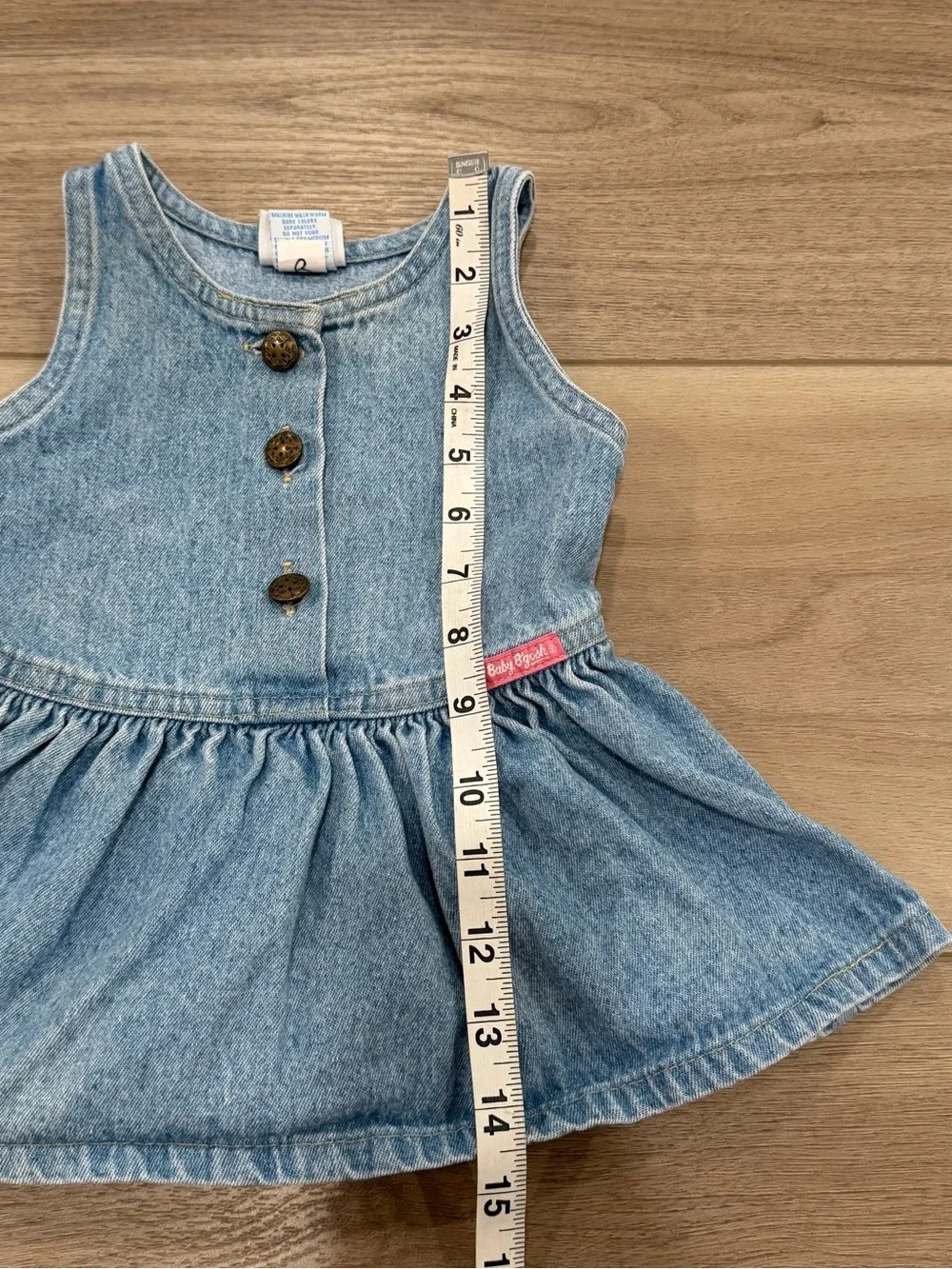 Vintage Baby OshKosh B’Gosh Denim Dress Top Sleeveless 12 Months USA Made Y2K